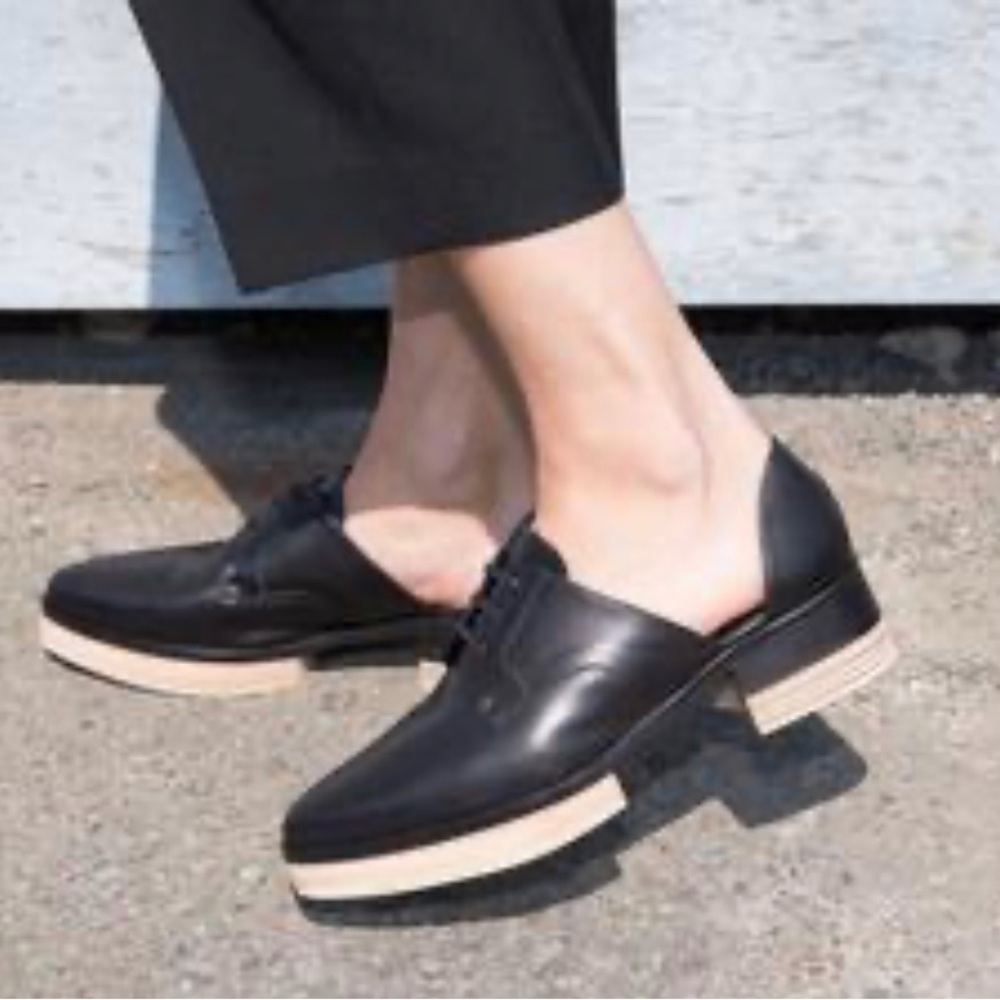 Freda Salvador | Black Leather D’Orsay Flats - Size US 9.5